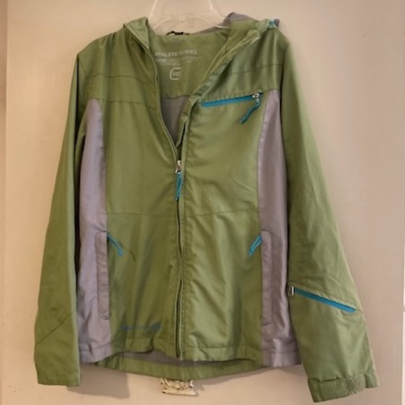 Free Country Windbreaker Rain Jacket Light Green Gray Small - Picture 2 of 9